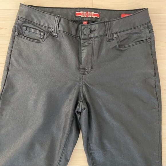 Makers of True Originals jeans black coated shinny super skinny medium rise 28 - Picture 3 of 11